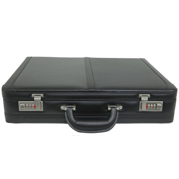 Alpine Swiss Expandable Leather Attache Briefcase Combination Locks Hard Case - Picture 5 of 12